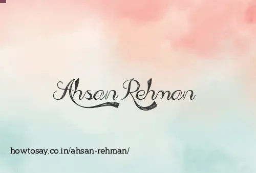 Ahsan Rehman