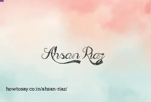 Ahsan Riaz