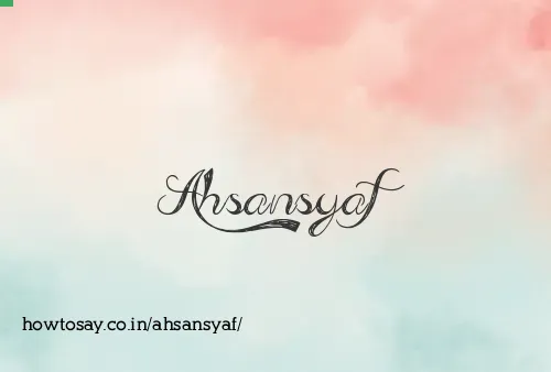 Ahsansyaf