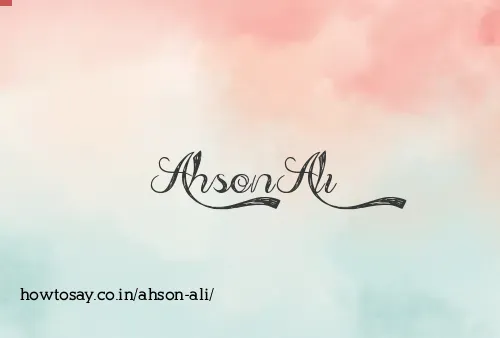 Ahson Ali