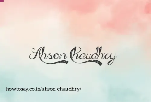 Ahson Chaudhry