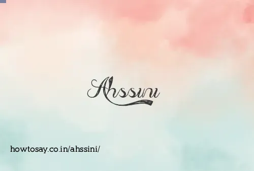Ahssini