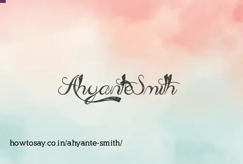 Ahyante Smith