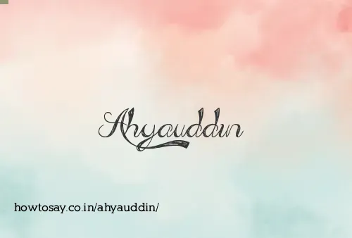 Ahyauddin