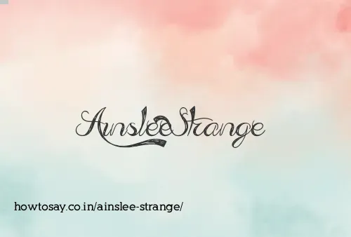 Ainslee Strange