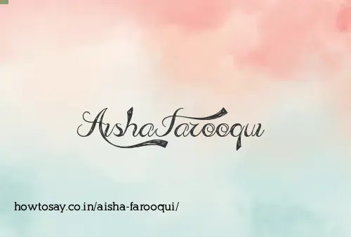 Aisha Farooqui