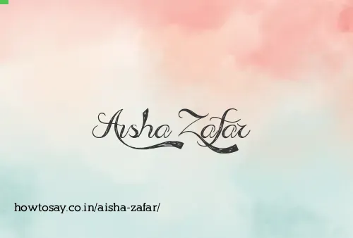 Aisha Zafar