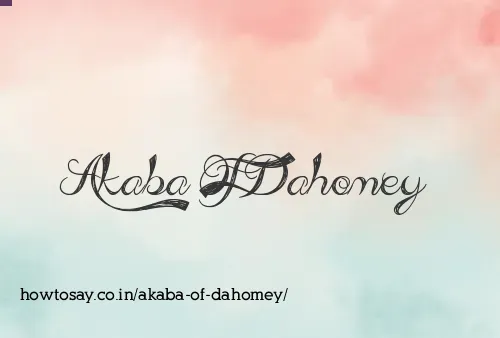 Akaba Of Dahomey