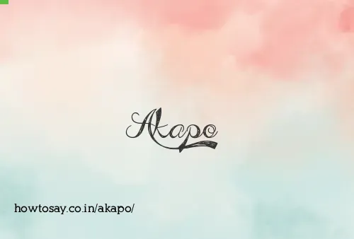 Akapo