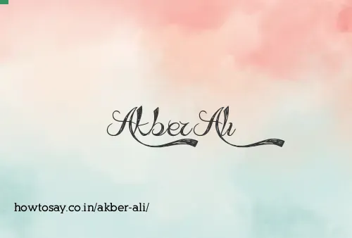 Akber Ali