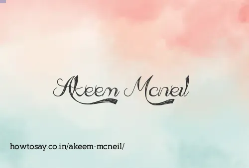 Akeem Mcneil