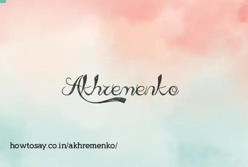 Akhremenko