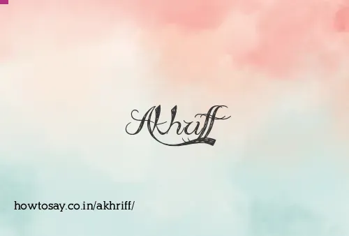 Akhriff
