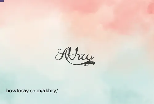 Akhry