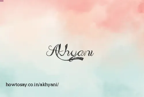 Akhyani