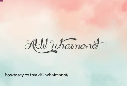Aklil Whaimanot