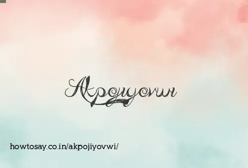 Akpojiyovwi