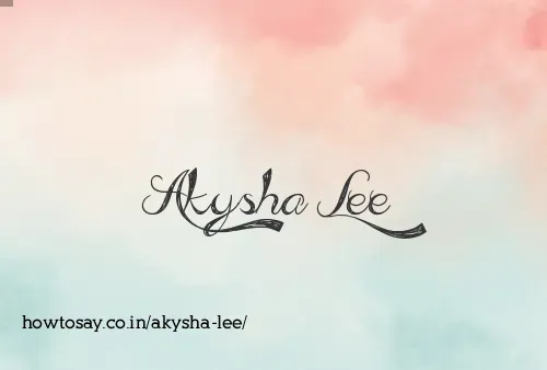 Akysha Lee