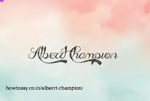 Alberrt Champion