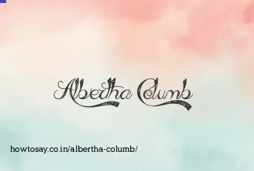 Albertha Columb