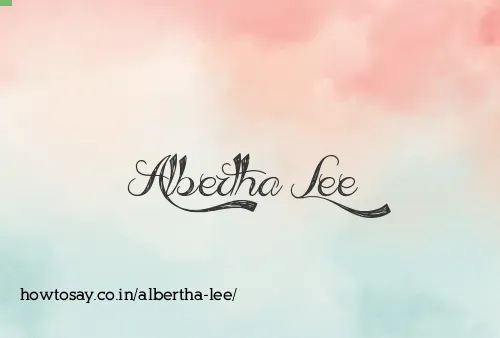 Albertha Lee
