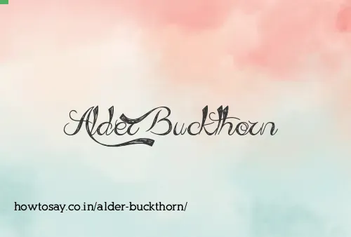 Alder Buckthorn
