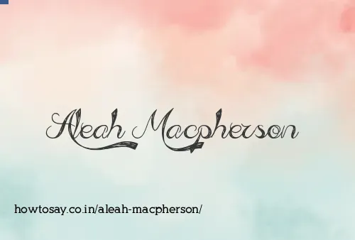 Aleah Macpherson