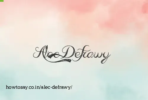 Alec Defrawy