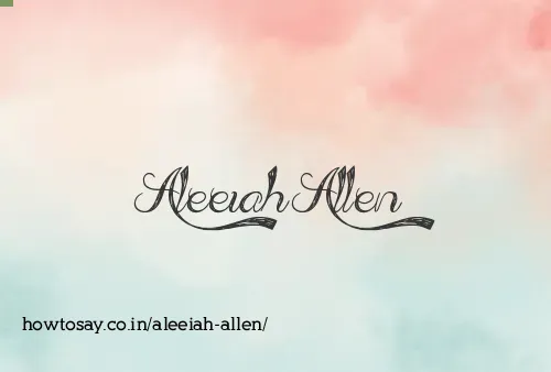 Aleeiah Allen