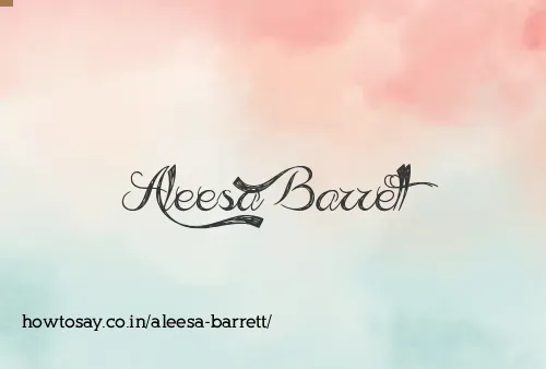 Aleesa Barrett