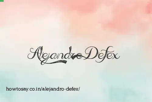 Alejandro Defex
