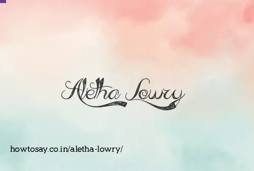 Aletha Lowry