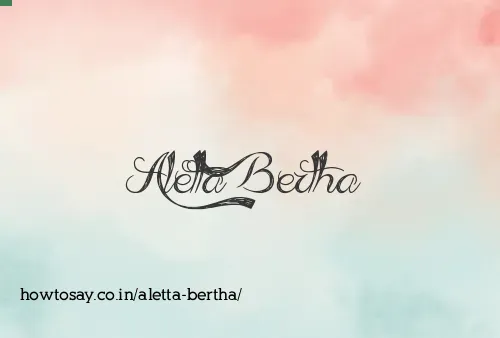 Aletta Bertha