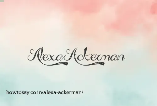 Alexa Ackerman