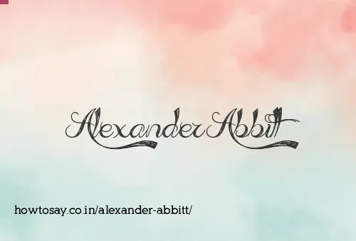 Alexander Abbitt