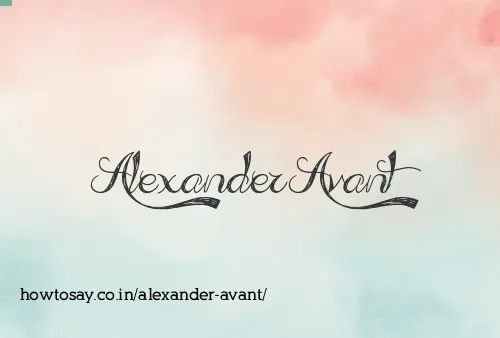Alexander Avant