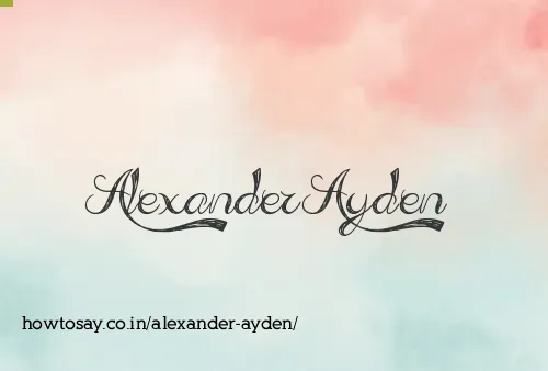 Alexander Ayden