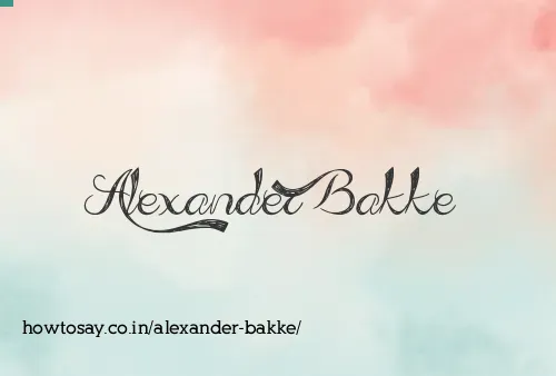 Alexander Bakke