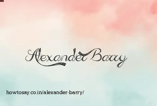 Alexander Barry