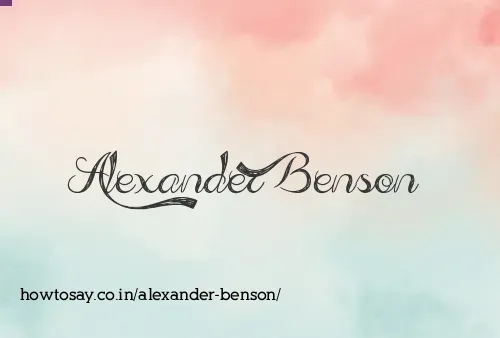 Alexander Benson
