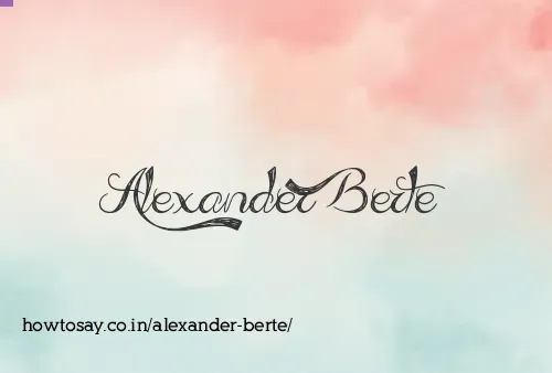 Alexander Berte
