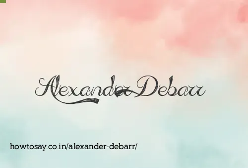 Alexander Debarr