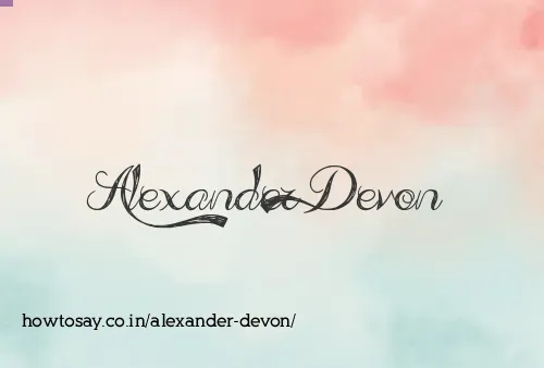 Alexander Devon
