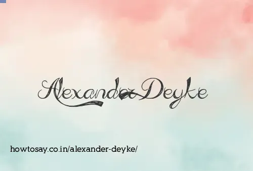 Alexander Deyke