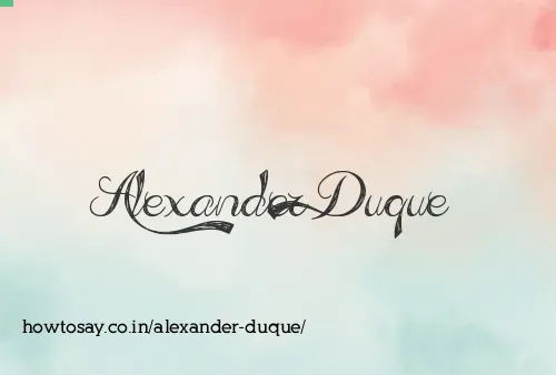 Alexander Duque