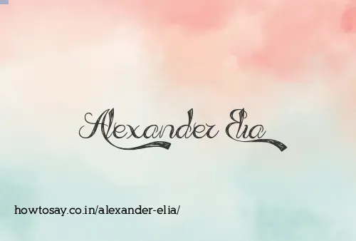 Alexander Elia