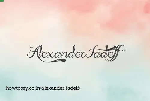 Alexander Fadeff