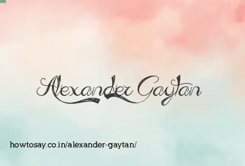 Alexander Gaytan