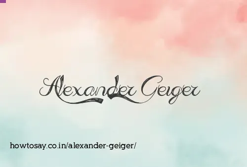 Alexander Geiger