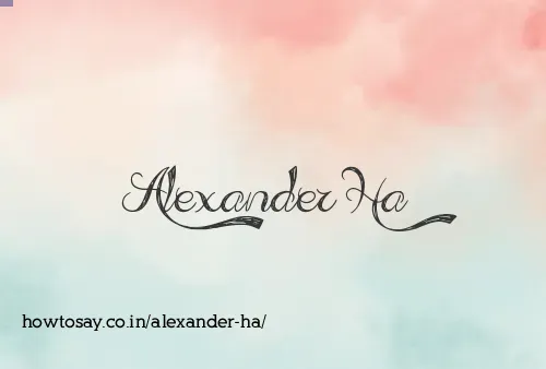 Alexander Ha